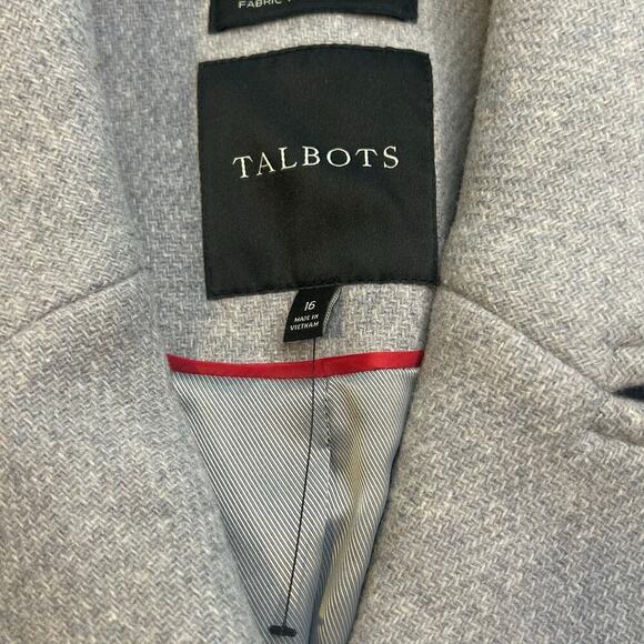 Talbots new without tags gray wool blend lined pea coat size 16 - Picture 12 of 16